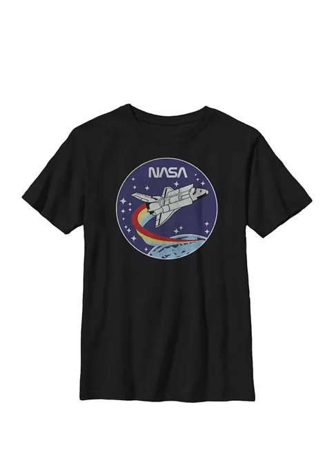 NASA Shuttle Launch Orbit Circle Patch Crew Graphic T-Shirt 3 NASA Shuttle Launch Orbit Circle Patch Crew Graphic T-Shirt