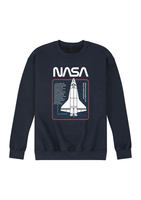 NASA Shuttle Space Grid Graphic Fleece Pullover 4 NASA Shuttle Space Grid Graphic Fleece Pullover - Image 2