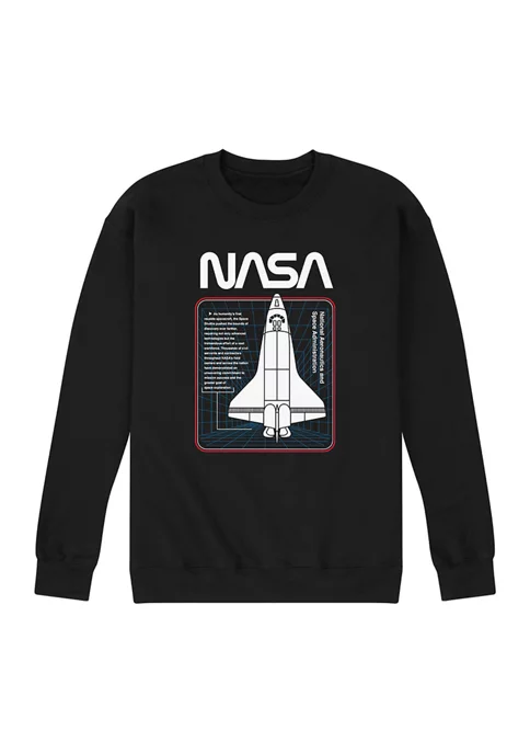 NASA Shuttle Space Grid Graphic Fleece Pullover 5 NASA Shuttle Space Grid Graphic Fleece Pullover - Image 3