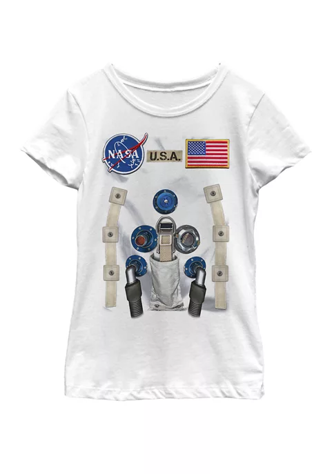NASA Girls 7-16 U.S.A. Astronaut Suit Costume Short Sleeve Graphic T-Shirt 3 NASA Girls 7-16 U.S.A. Astronaut Suit Costume Short Sleeve Graphic T-Shirt