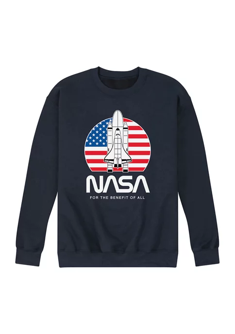 NASA US Flag Benefit Of All Graphic Fleece Pullover 4 NASA US Flag Benefit Of All Graphic Fleece Pullover - Image 2