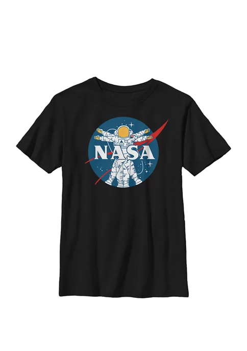NASA Astronaut Vitruvian Man Style Logo Crew Graphic T-Shirt 4 NASA Astronaut Vitruvian Man Style Logo Crew Graphic T-Shirt - Image 2