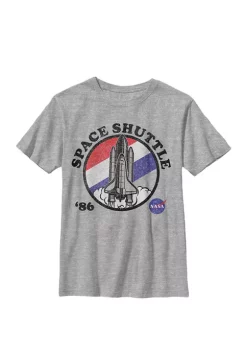 NASA Space Camp Red White Blue '86 Badge Crew Graphic T-Shirt