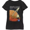 NASA Girls 7-16 Explore Star Text Saturn View Short Sleeve Graphic T-Shirt -INK + IVY Shop Belk 1072