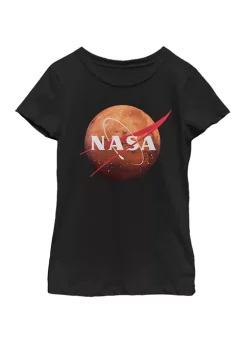 NASA Girls 7-16 Mars Planet Logo Short Sleeve Graphic T-Shirt