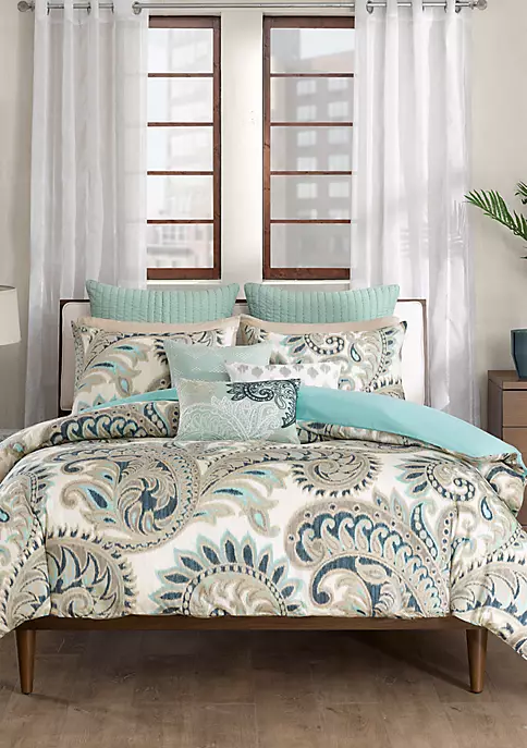 INK + IVY® Mira Full/Queen Duvet Mini Set Blue 5 INK + IVY® Mira Full/Queen Duvet Mini Set Blue - Image 3