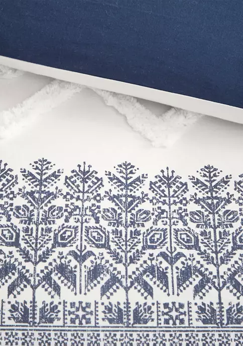 INK + IVY® Mila Cotton Printed Duvet Cover Set with Chenille 4 INK + IVY® Mila Cotton Printed Duvet Cover Set with Chenille - Image 2