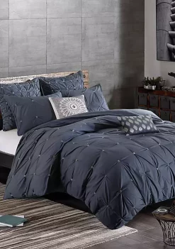 INK + IVY® Masie 3 Piece Cotton Navy Duvet Cover Mini Set