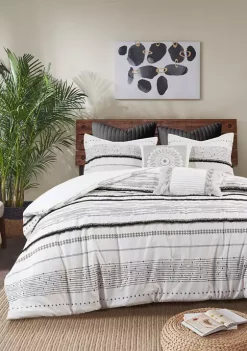 INK + IVY® Nea 3 Piece Printed Duvet Cover Set with Trims -INK + IVY Shop Belk 184