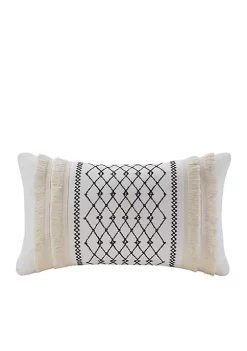 INK + IVY® Bea Embroidered Cotton Oblong Pillow with Tassels