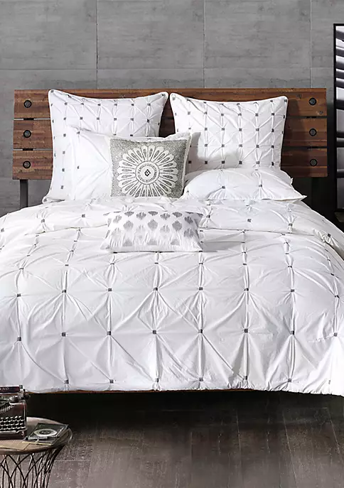 INK + IVY® Masie 3 Piece Cotton White Duvet Cover Mini Set 4 INK + IVY® Masie 3 Piece Cotton White Duvet Cover Mini Set - Image 2