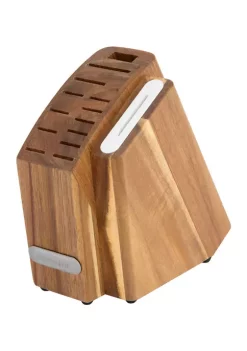 Farberware Triple Rivet White Slim Cutlery Acacia Wood Block Set with Built-In Edgekeeper® Sharpener -INK + IVY Shop Belk 609