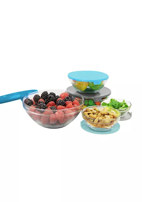 Farberware Set of 5 Glass Storage Bowls 3 Farberware Set of 5 Glass Storage Bowls