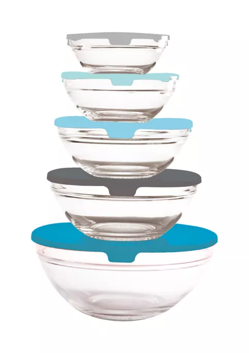 Farberware Set of 5 Glass Storage Bowls 4 Farberware Set of 5 Glass Storage Bowls - Image 2