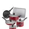 Farberware Dishwasher Safe Nonstick 15-Piece Cookware Set, Red -INK + IVY Shop Belk 691