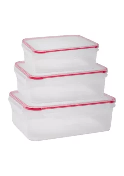 Farberware 6-Piece Nested Rectangle Containers with Airtight Snap Down Lids