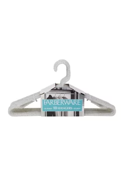 Farberware Set of 10 Granite Look Hangers- White