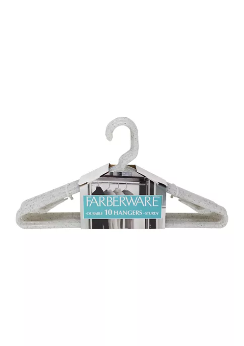 Farberware Set of 10 Granite Look Hangers- White 4 Farberware Set of 10 Granite Look Hangers- White - Image 2