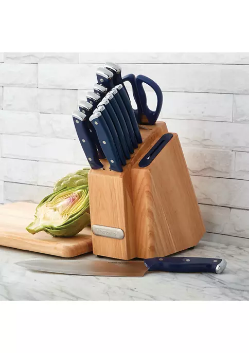 Farberware Triple Rivet Ink Blue Slim Cutlery Block Set with Built-In Edgekeeper® Sharpener 5 Farberware Triple Rivet Ink Blue Slim Cutlery Block Set with Built-In Edgekeeper® Sharpener - Image 3