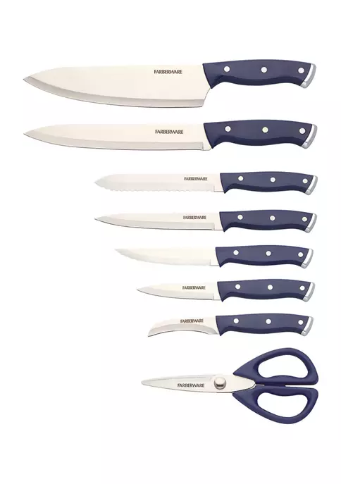 Farberware Triple Rivet Ink Blue Slim Cutlery Block Set with Built-In Edgekeeper® Sharpener 6 Farberware Triple Rivet Ink Blue Slim Cutlery Block Set with Built-In Edgekeeper® Sharpener - Image 4