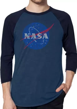 Raglan Baseball Word Art Graphic T-Shirt - NASA's Most Notable Missions
