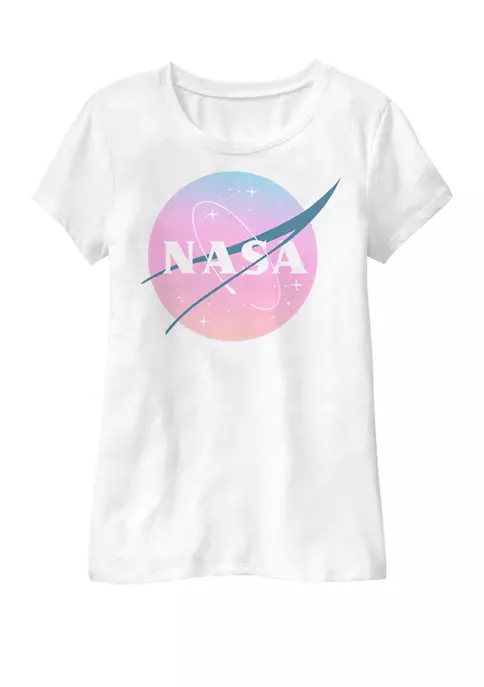 NASA Girls 7-16 Pastel Rainbow Classic Logo Short Sleeve Graphic T-Shirt 3 NASA Girls 7-16 Pastel Rainbow Classic Logo Short Sleeve Graphic T-Shirt