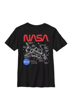 NASA Shuttle Schematics Poster Style Crew Graphic T-Shirt