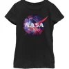 NASA Girls 7-16 Purple Pink Mix Galaxy Style Logo Short Sleeve Graphic T-Shirt -INK + IVY Shop Belk 938