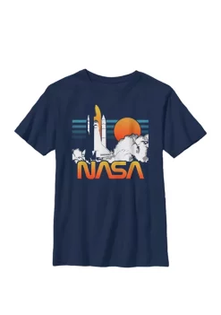 NASA Space Shuttle Sunset Lift-Off Crew Graphic T-Shirt