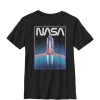 NASA Distressed Retro Rocket Poster Style Crew Graphic T-Shirt