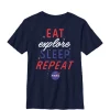 NASA Eat Explore Sleep Repeat Logo Crew Graphic T-Shirt -INK + IVY Shop Belk 958