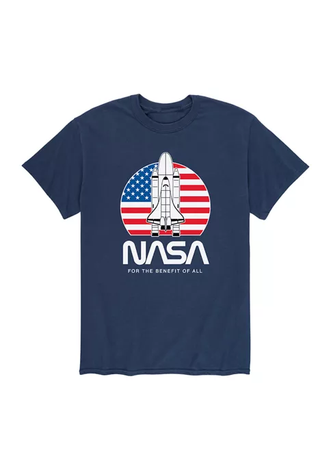 NASA US Flag Benefit Of All Graphic T-Shirt 5 NASA US Flag Benefit Of All Graphic T-Shirt - Image 3